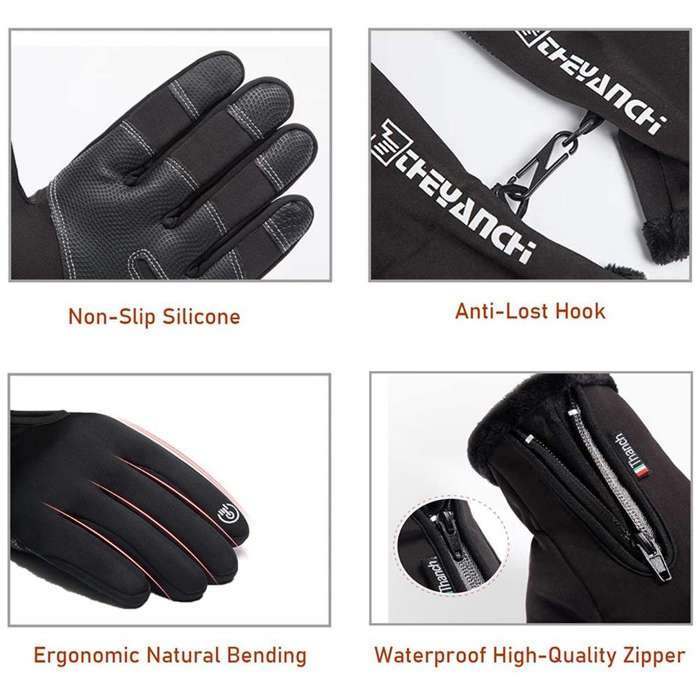 Winter Men Warm Gloves Touch Screen Waterproof Anti-slip Gloves