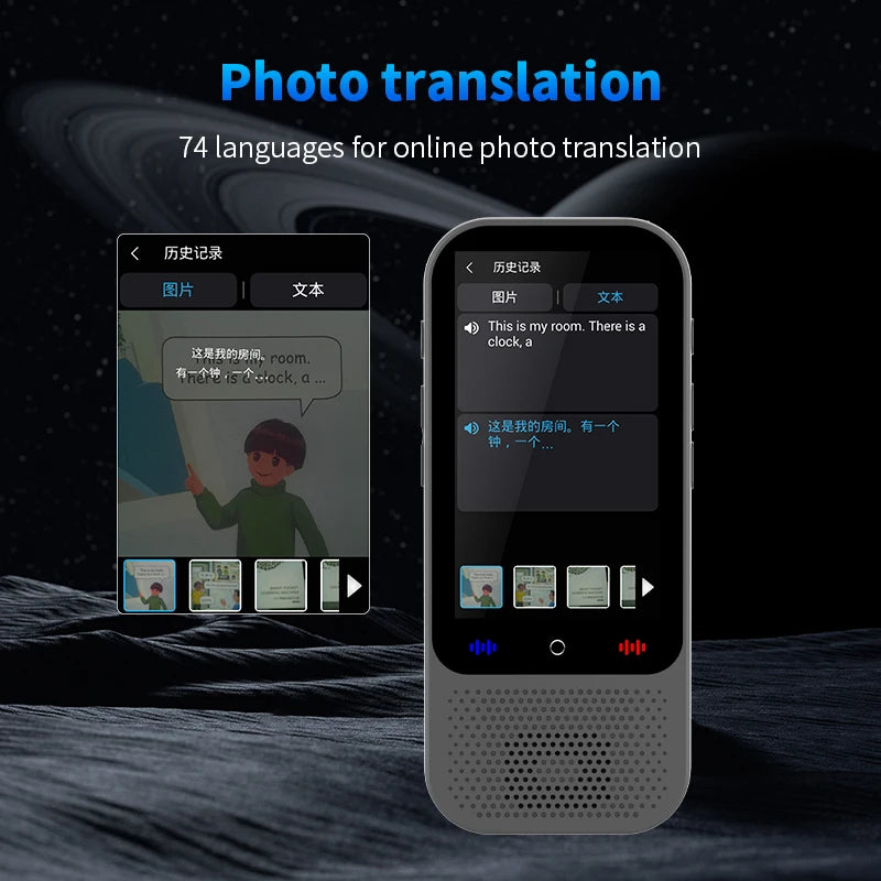 S80 Pro AI Translation Device Real-Time Smart Voice Photo Translator